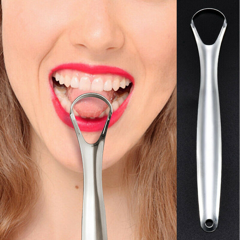Useful Stainless Steel Tongue Cleaner Scraper Oral Care Fresh Breath Maker Tool