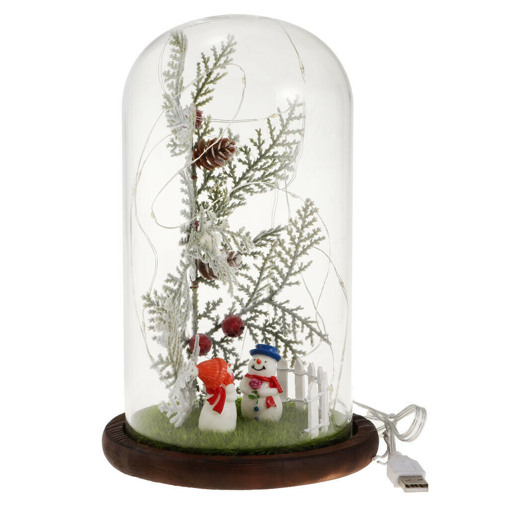 USB Glass Cover Led Micro Landscape Light, Christmas Gift Table Decoration
