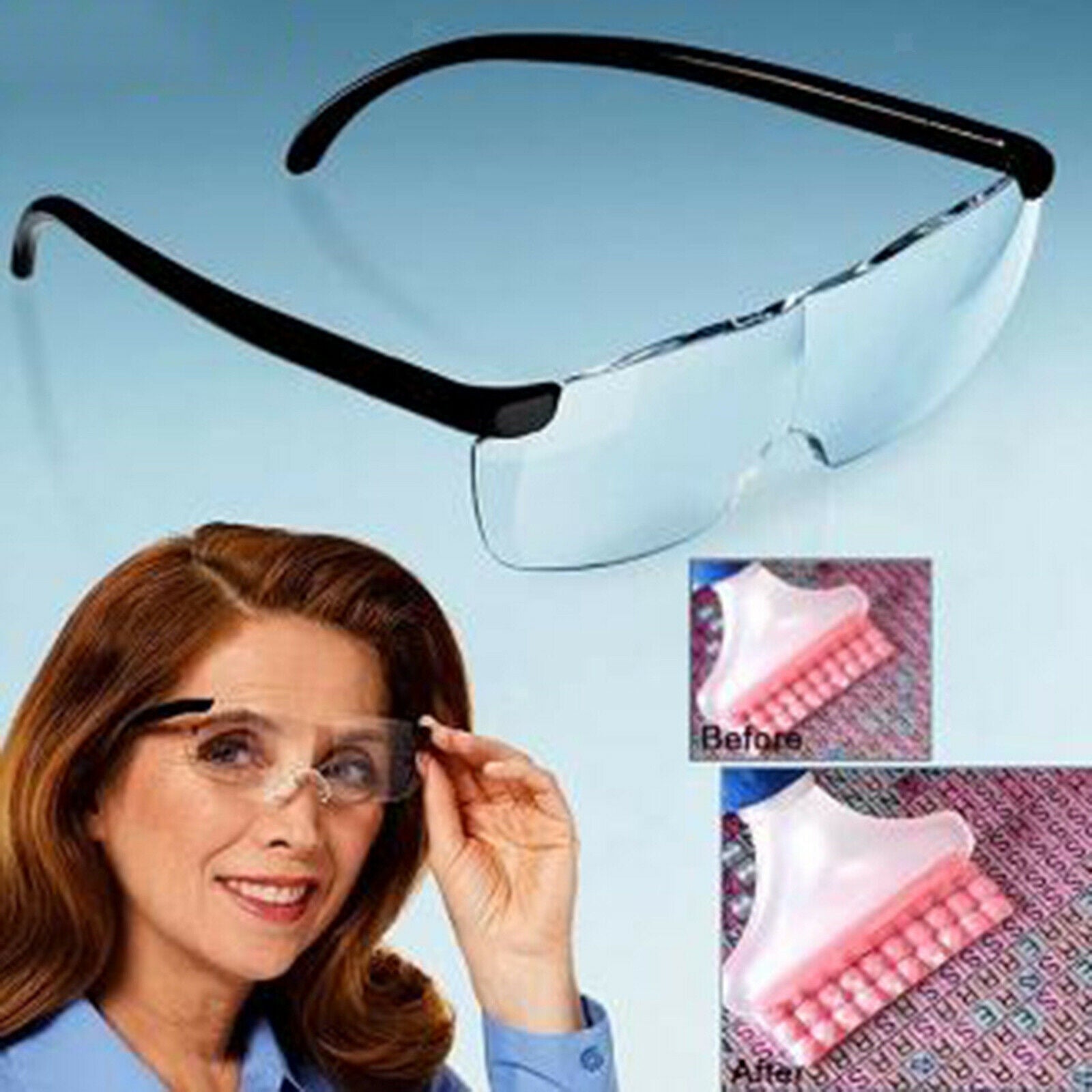 Vision Magnifying Glasses Eyewear 2X Magnifier for Needle DIY Handade Sewing