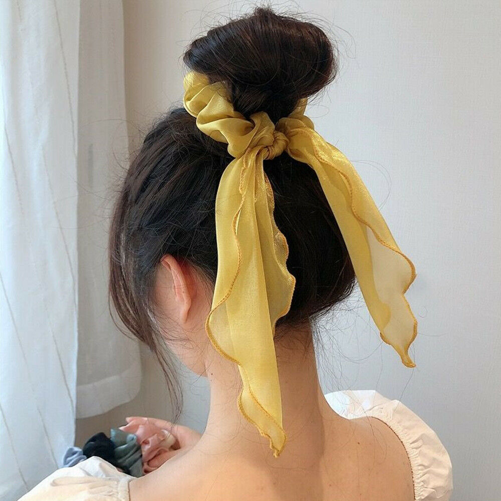 Solid Color Hair Scrunchie Hair Ties Rope Ponytail Scarf Elastic Hair Bands