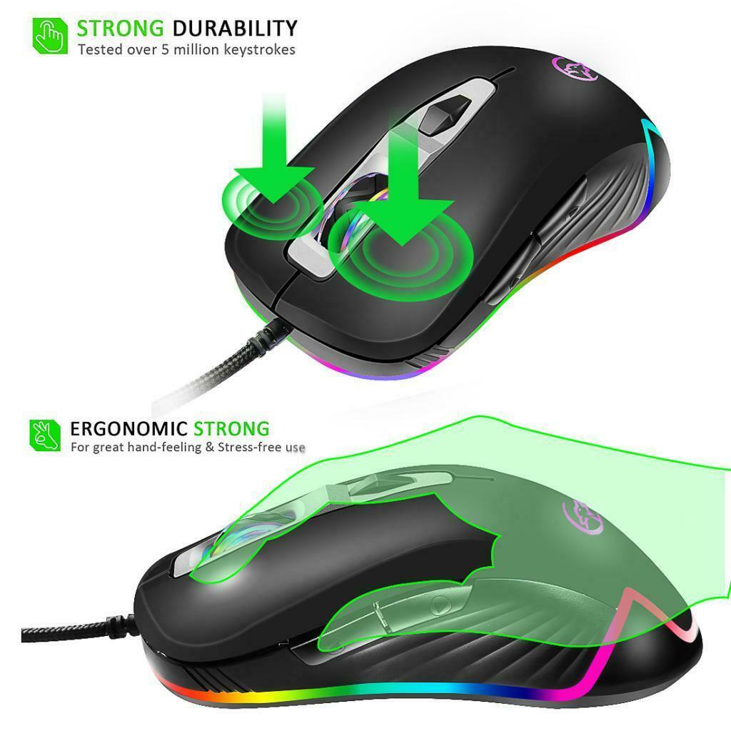 G818 Wired Game Mouse Optoelectronic Mouse 4-mode RGB Glow Desktop Mouse