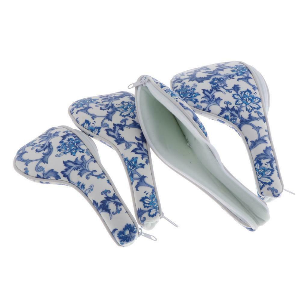 4Pcs Waterproof Durable Golf Wood Head Cover PU Driver Headcover Club Retro