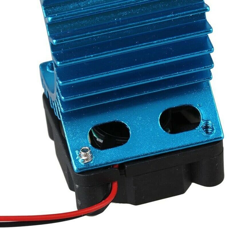 380 Motors Heatsink with Fan for RC 1:16 Car Motor Heat Sink Blue K9F8