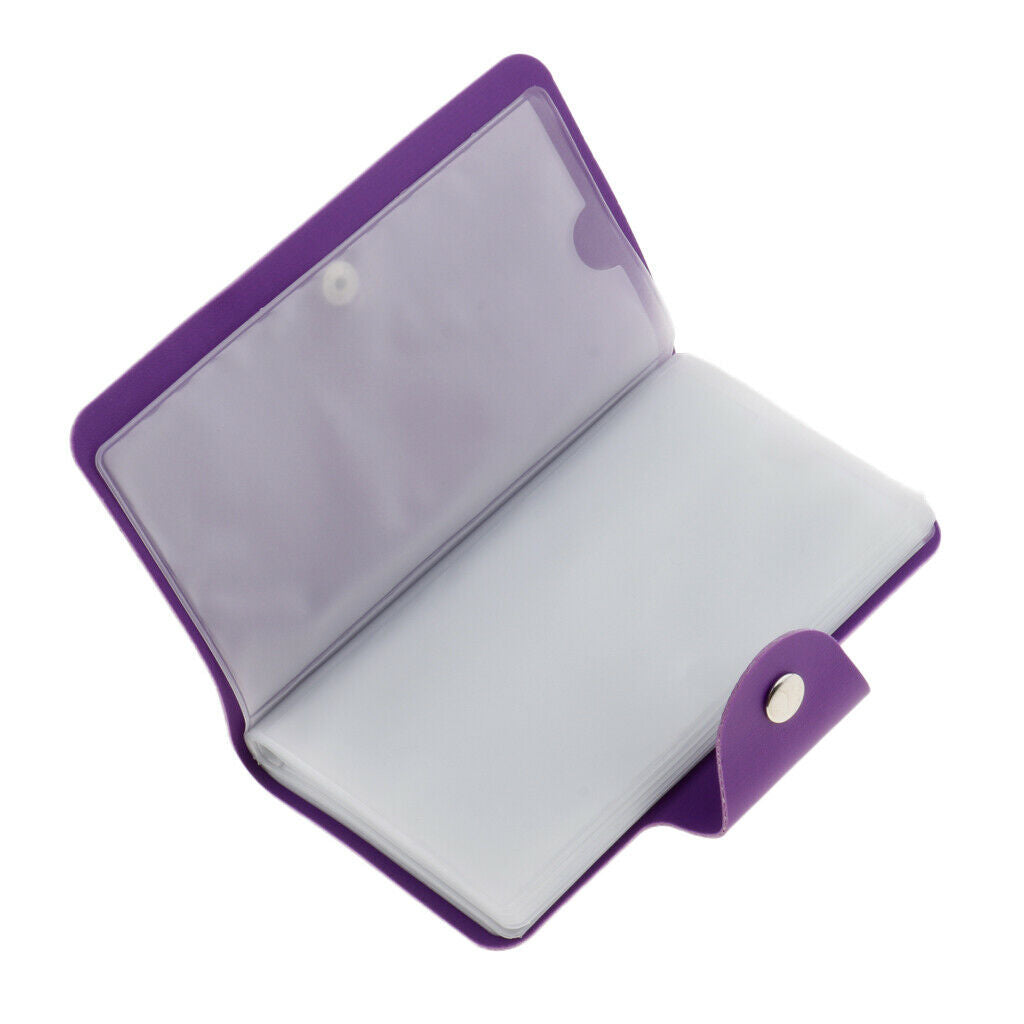 24 Slot Nail Art Stencil Stamping Plate Holder Organizer Case Bag Purple