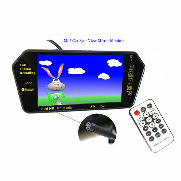 7" TFT LCD HD 800*480 USB MP5 FM SD Car Rear View Bluetooth Mirror Monitor Solid