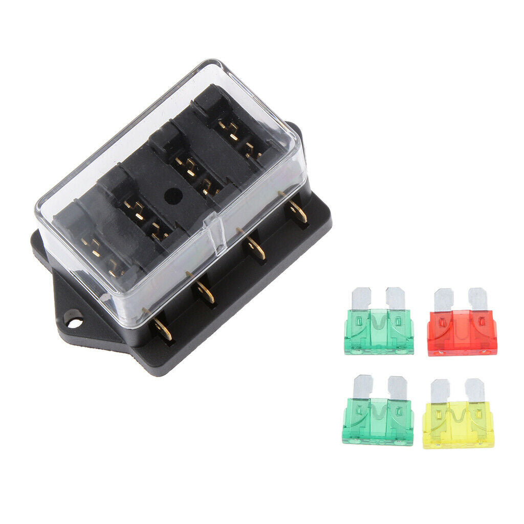 4 Compartment Fuse Holder Box Fuse Block / Flat Fuses / Fuse Box