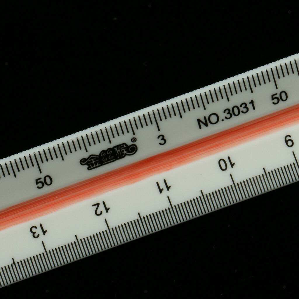 4X 12" Solid Plastic Triangular Triangle Metric Scale Measure Ruler 3 Sides