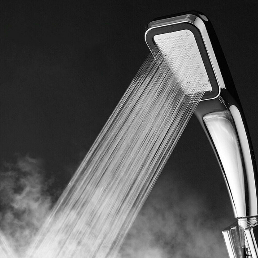 300 Holes High-Pressure Shower Head Chrome Powerful Boosting Spray Water Saving