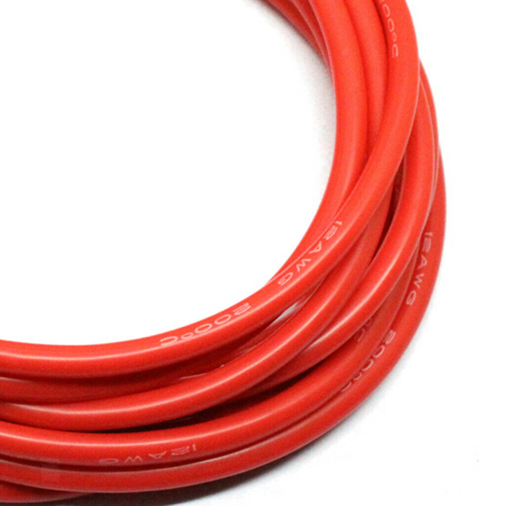 12AWG Flexible Silicone Wire Cable (Black 10ft+Red 10ft) for RC Airplane DIY