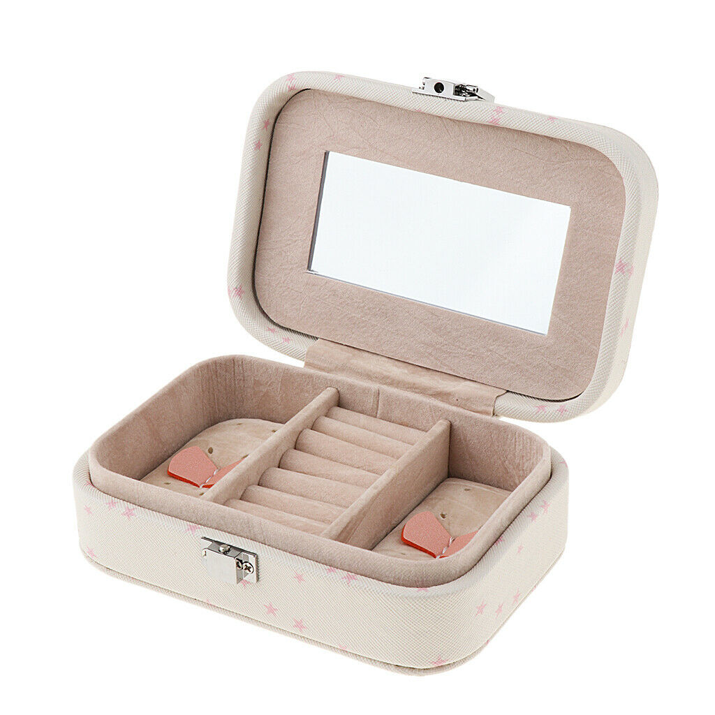 Small PU Leather Travel Jewelry Box Case for Rings Earrings Necklace Style 4