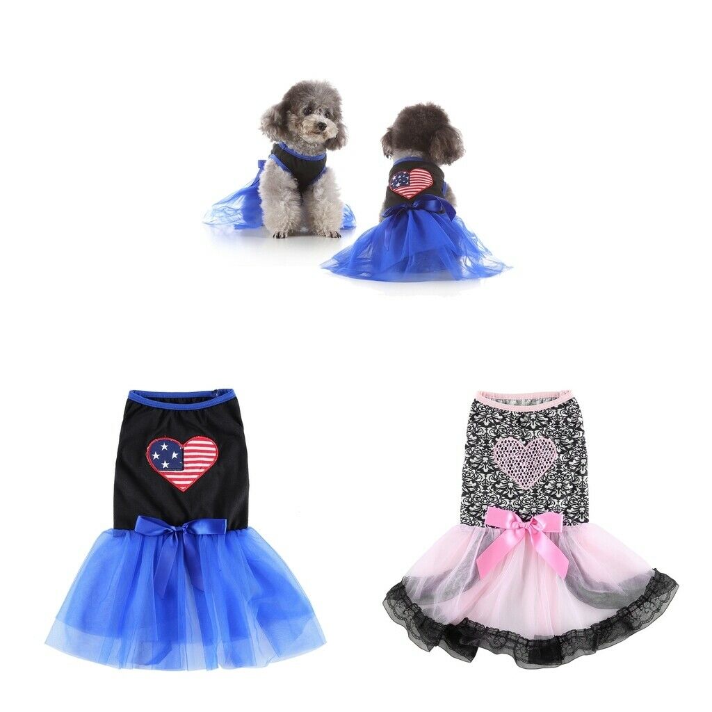 2 lot Dogs Cool Fashion Dress Female Dogs New Year Party Apparel For Puppy