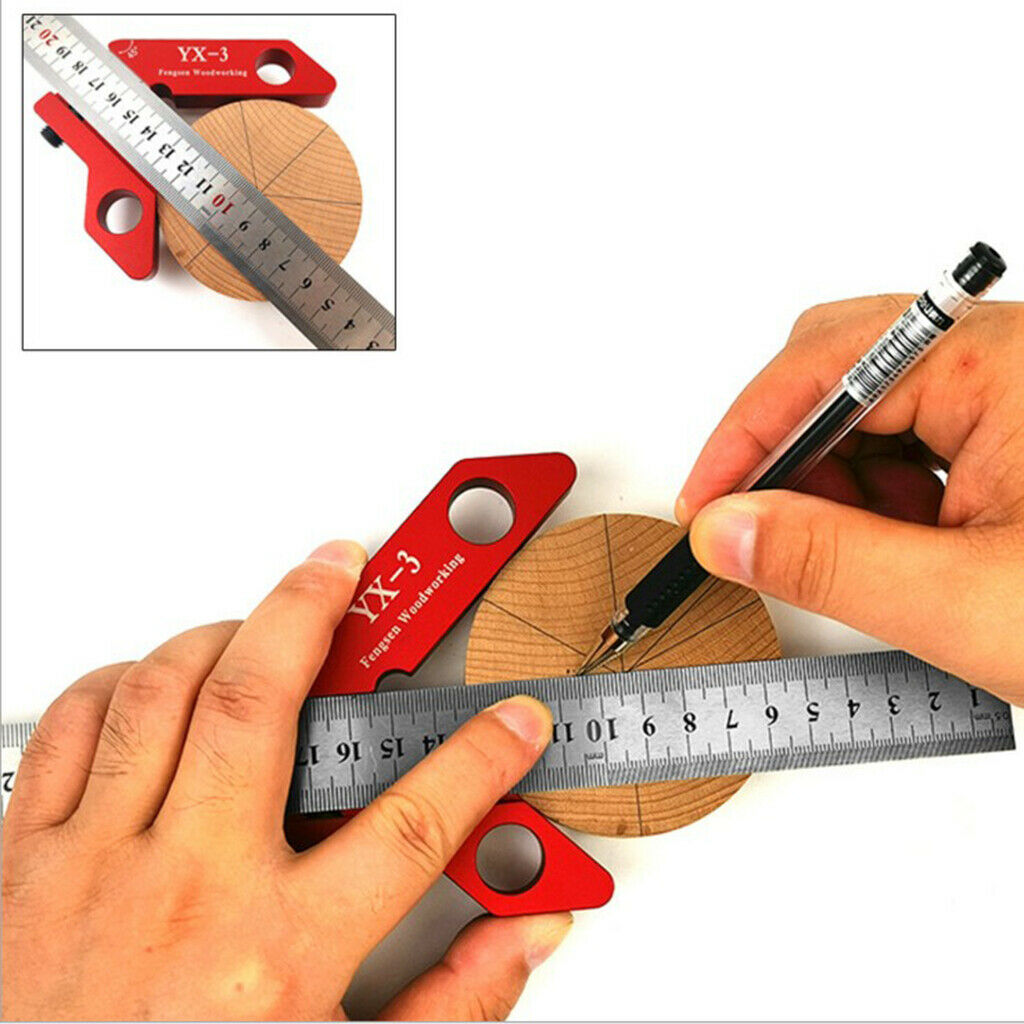 Woodworking Center Scriber 45 and 90 Degree Ruled Carpenter Ruler Gauge