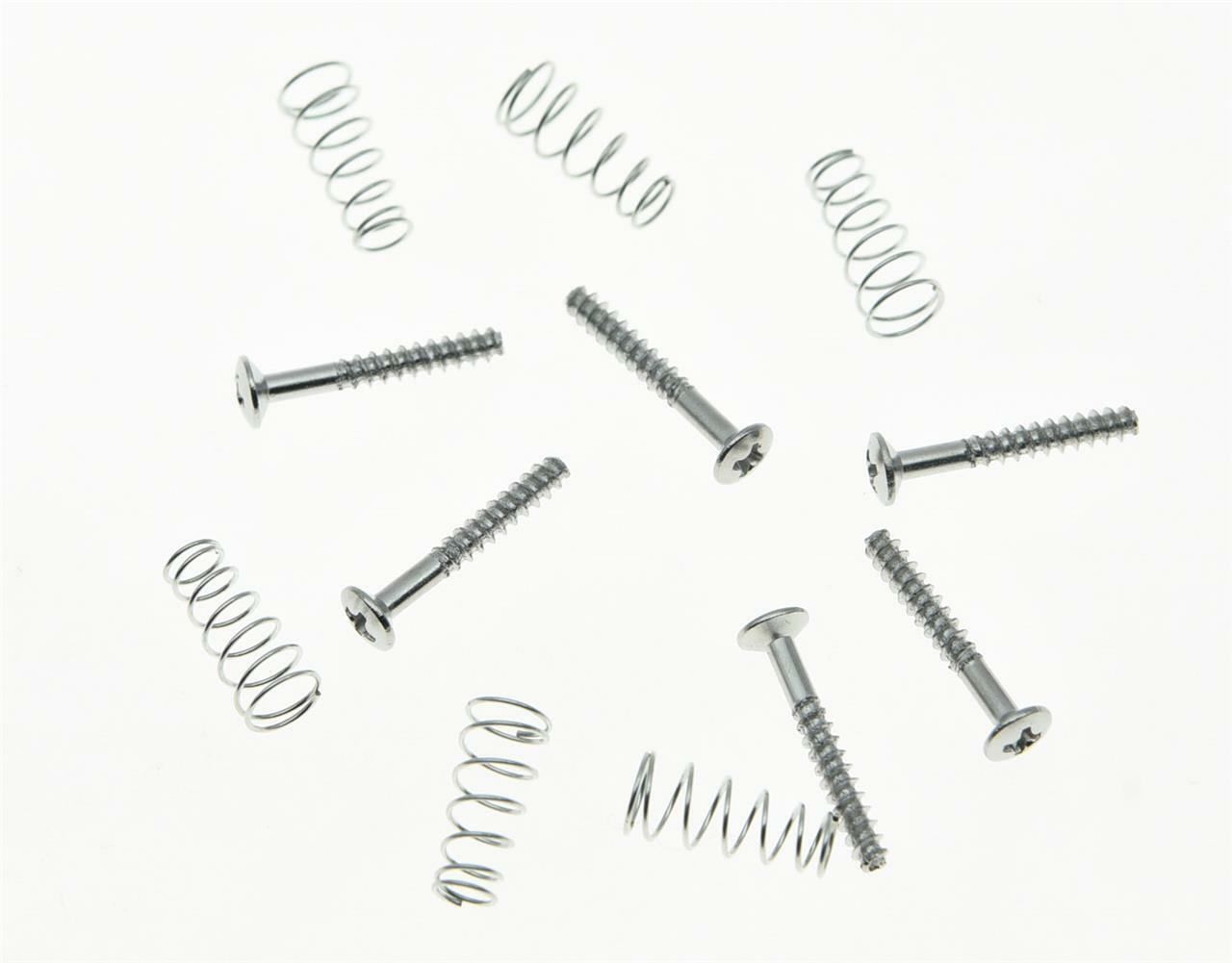 Set of 6 Single Coil Pickup Screws and Springs for Strat Chrome