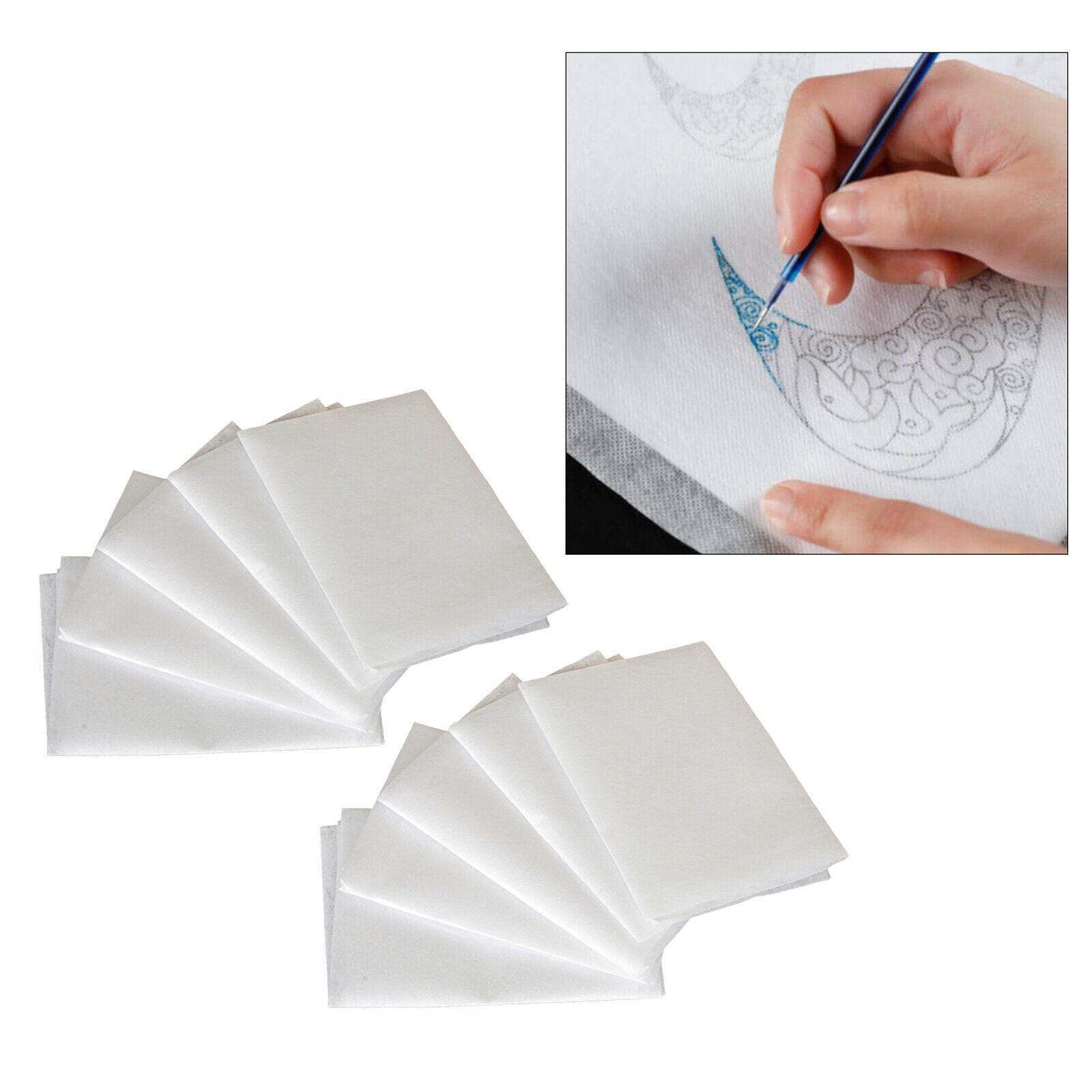 10 Sheets Water Soluble Embroidery Stabilizer Tracing Paper for Home Sewing
