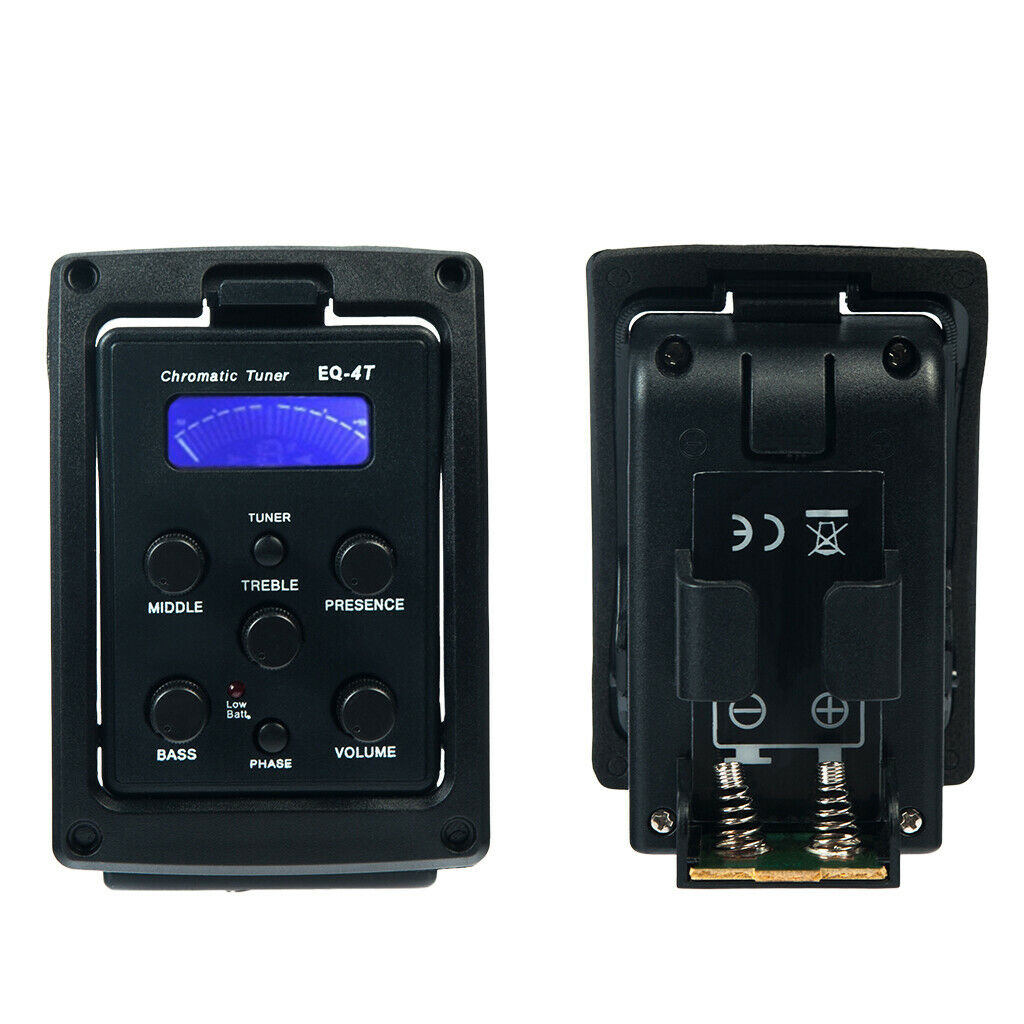 4 Bands Volume Control Pickup Preamp EQ Tuner for Acoustic Guitar Parts