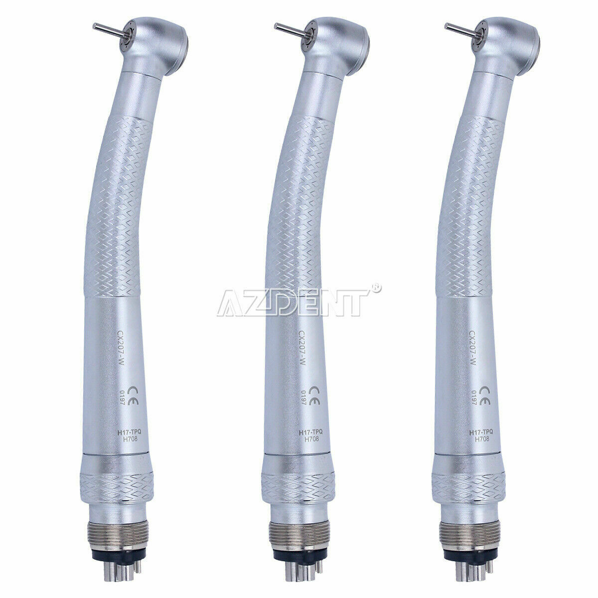 3 X Dental High Speed Handpiece Torque Head W/4Hole Coupler Coupling Push AZDENT
