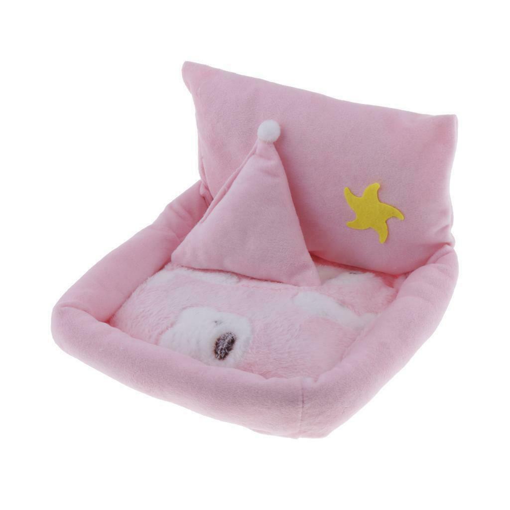 Small Pet Hamster Bed Plush Soft Nest Bedding Blanket Mattress Pink