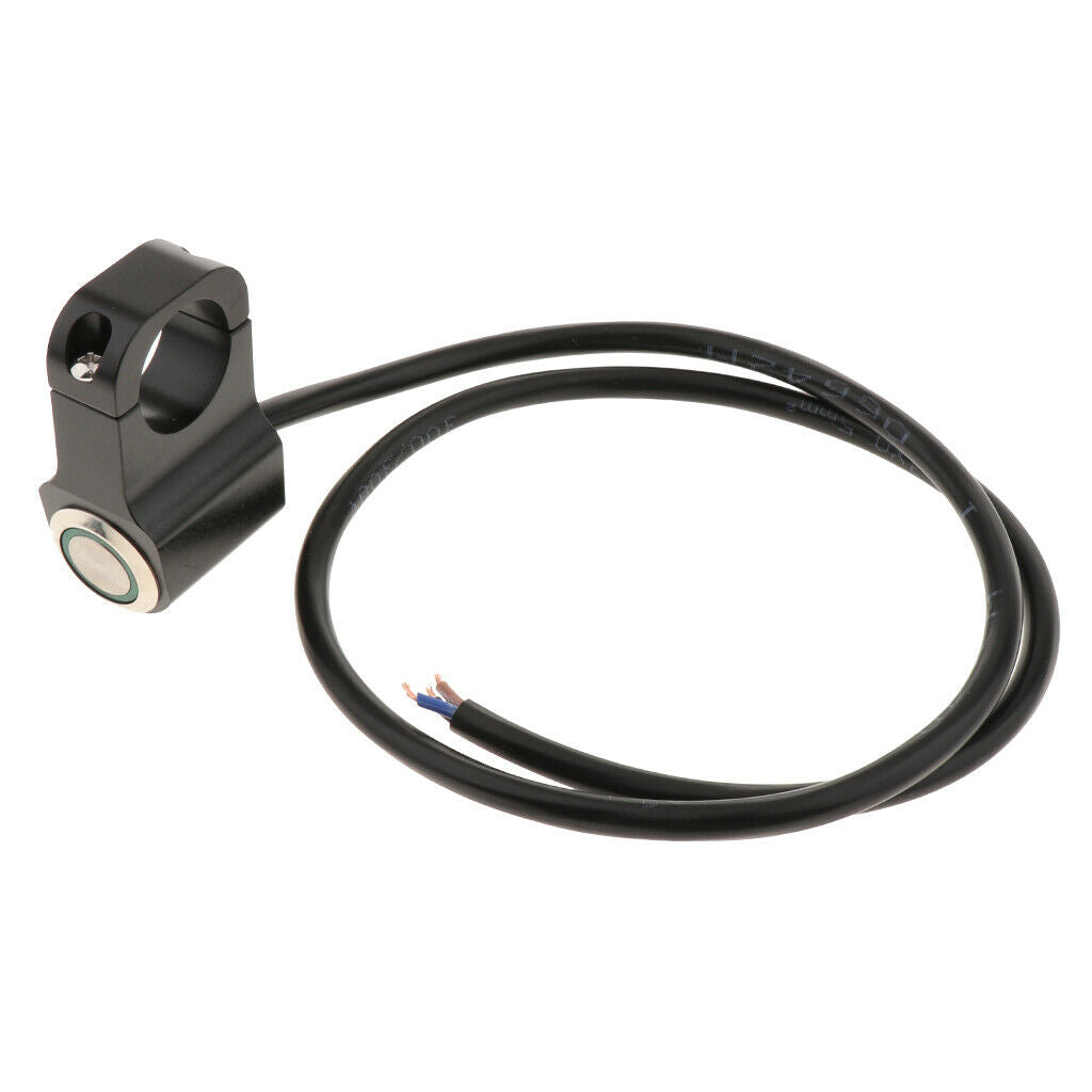 22mm Stainless Steel Motorcycle Handlebar Headlight Fog Light Switch Green