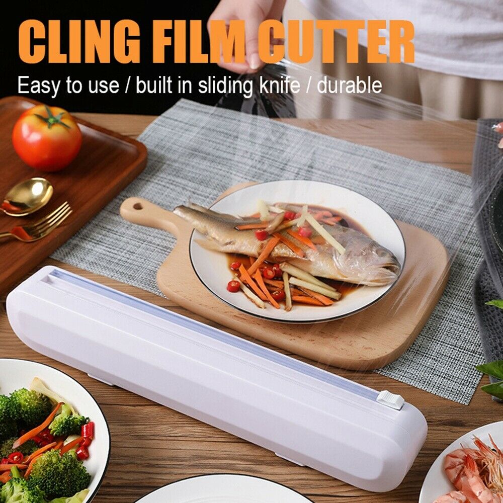Household Cling Film Cutter Suction Cup Wall Hanging Kitchen USplies Artifact