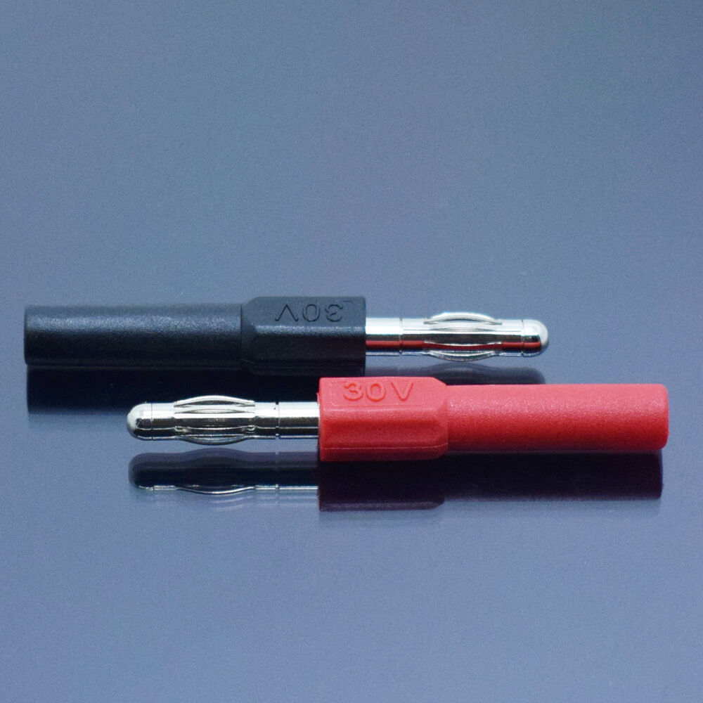 1pair Copper Insulated 4mm Banana Male to 4mm Banana Female Adapter Converter