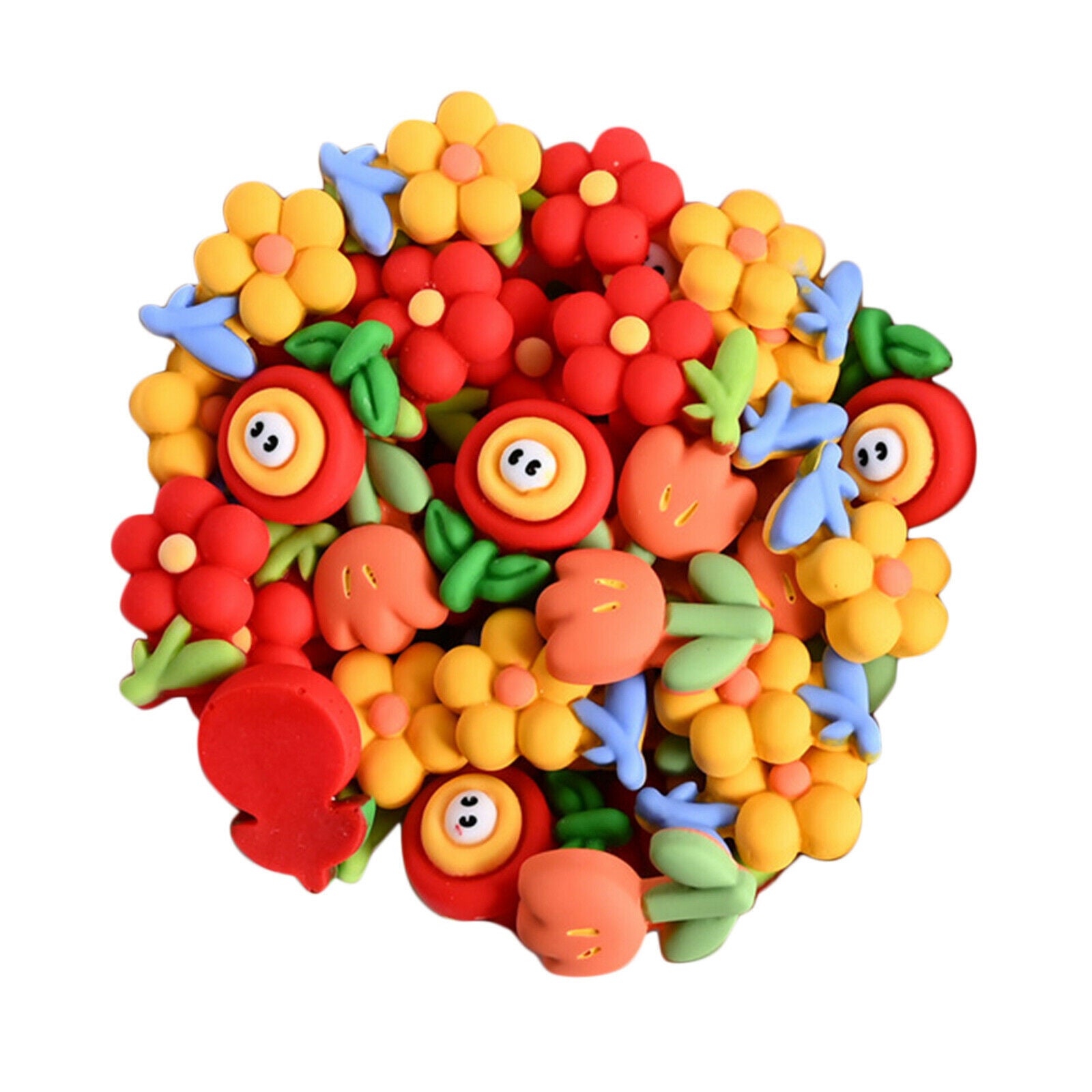 50Pack Flower Flatback Charms Beads DIY Hair Accessories Jewelry Making