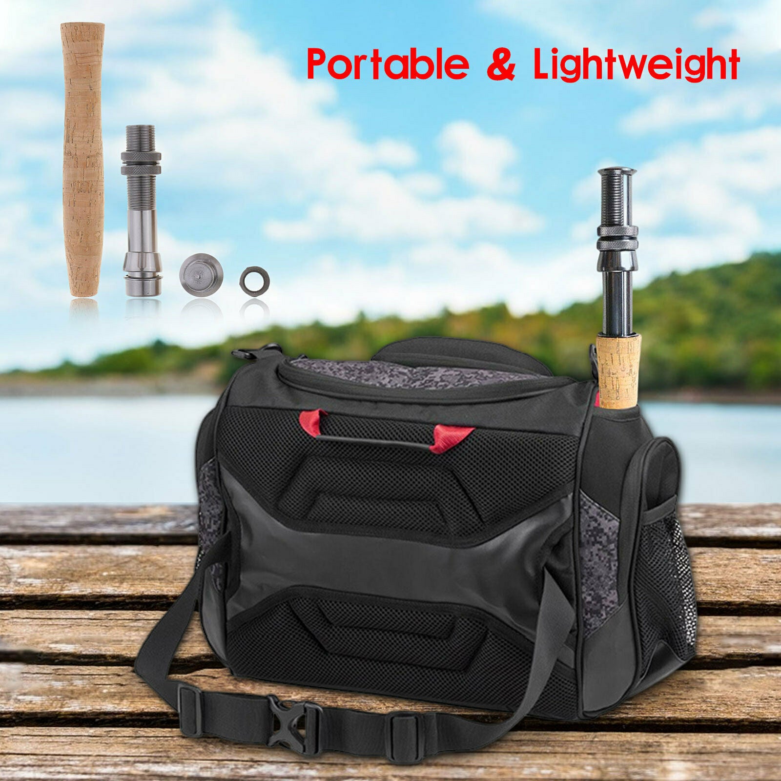 Composite Cork Fly Fishing Rod Handle Grip with Reel Seat for Fly Rod Building