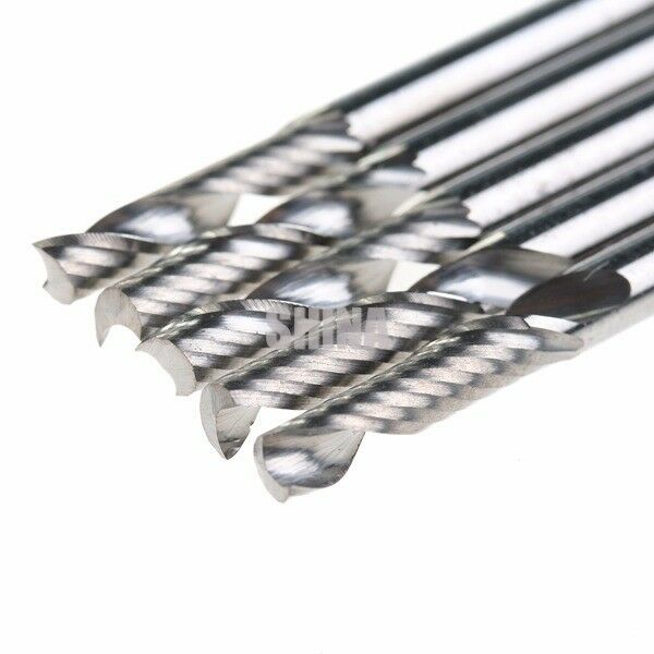 10x 1/8" Carbide Hi-Quality CNC Router Bits Single One Flute Tool 3.175 x 22mm