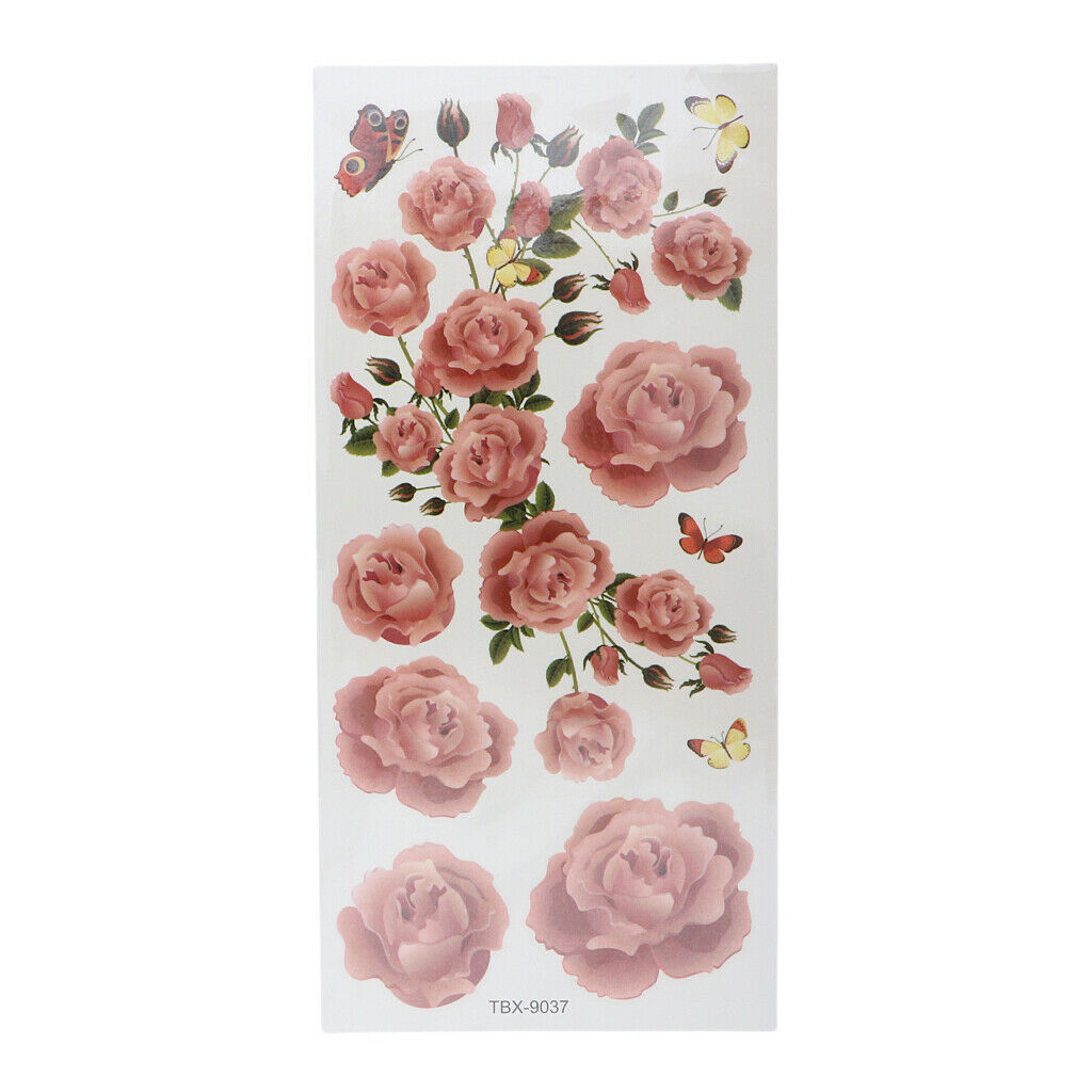Pack of 10 Sheets Party Waterproof Flower Temporary Tattoo Stickers TBX-037
