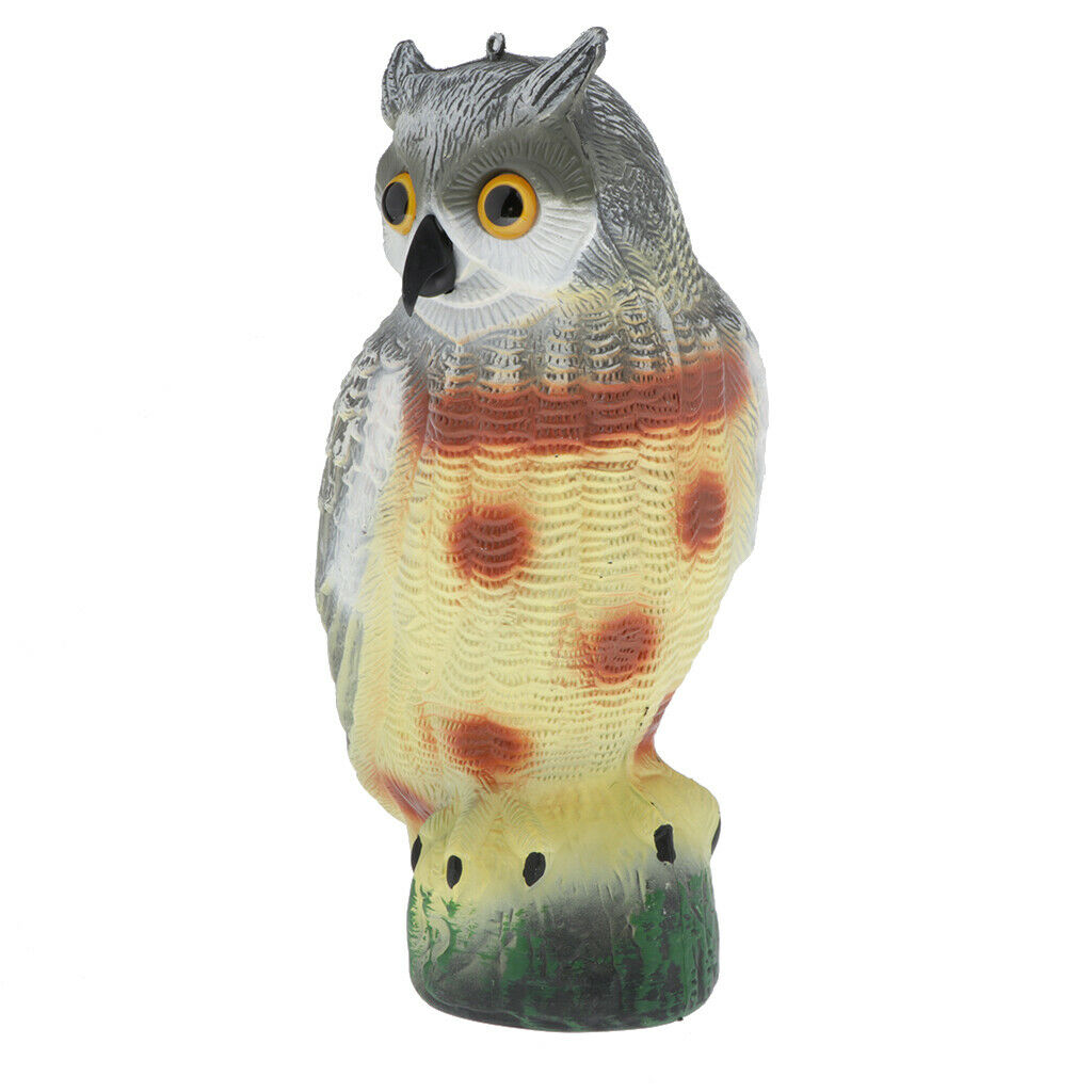 Plastic Owl Decoy Weed Pest Control Bird Scarer Garden Repeller Scarecrow D