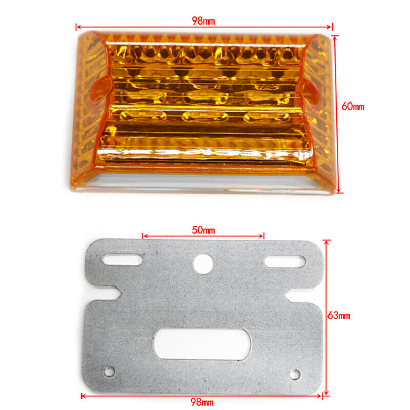 2PCS 12/24V DC 20 LED Marker Indicator Light Clearance Lamp Amber for Truck Boat