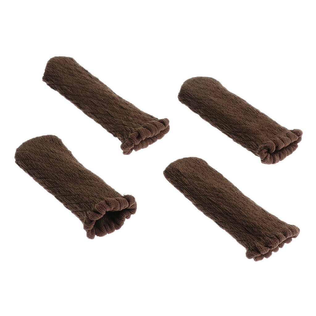 6Colors Woven Cotton 4 Pcs Chair Feet Leg Socks Protector Solid Brown