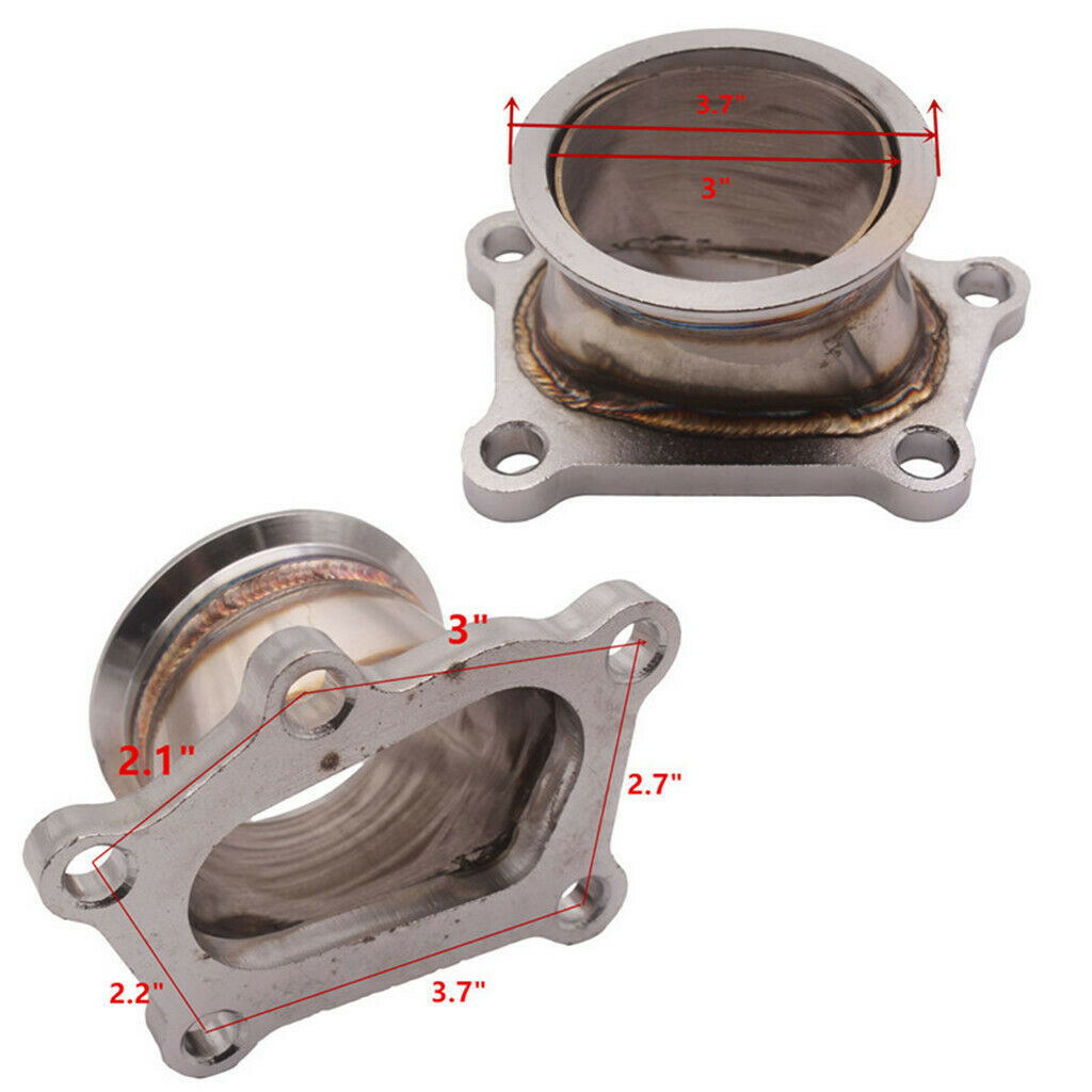 1Set 76mm 3" V-Band Turbo Conversion Flange w/ Clamp Kit For Mazdaspeed 6