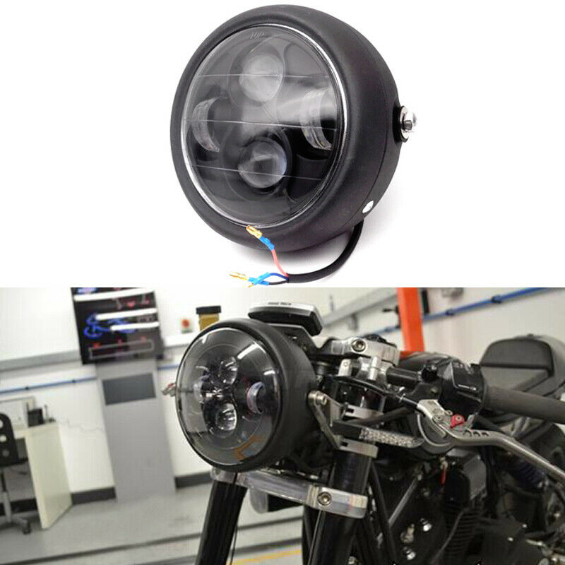 12V Retro Motorcycle Bikes 6.5" LED Headlight + Turn Singal Lights + Bracket Set