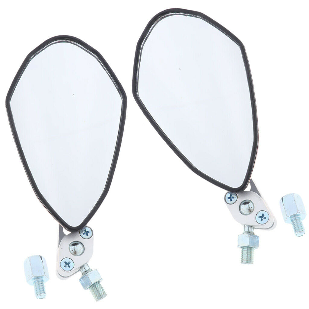 2pcs Universal 7/8" Motorcycle Handlebar Rear View Mirror Bike Mirror White