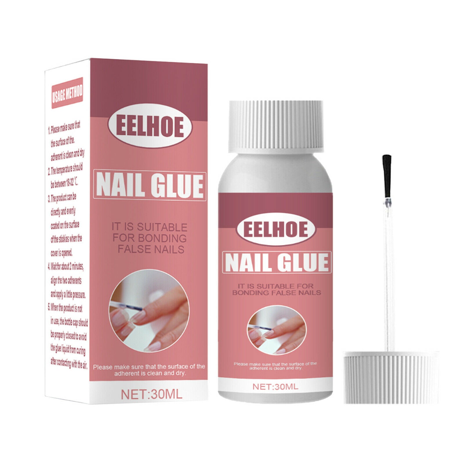 30ml Professional Nail Glue w/Brush for False Nail Adhesive Decoration