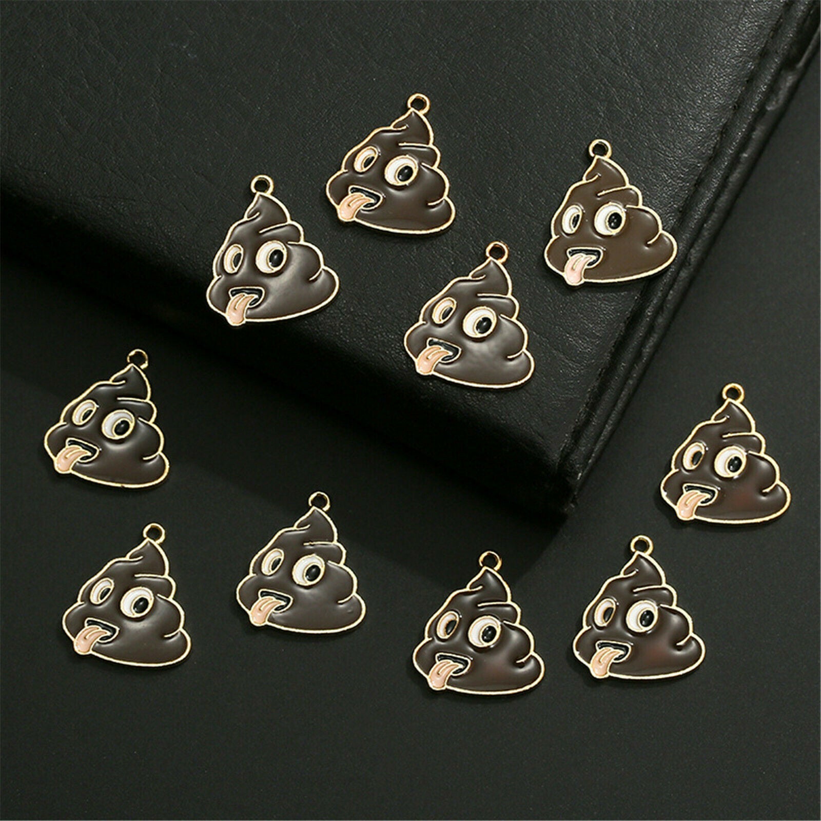 21x18mm Enamel Brown Alloy Cartoon Funny Pendant Charms DIY Findings Craft 10PCS