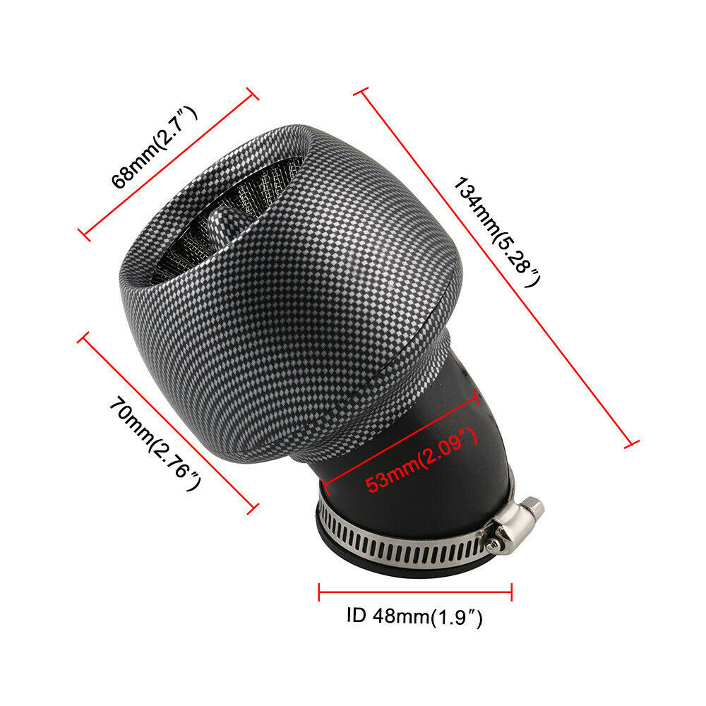For 150cc 250cc ATV Quad Moped Universal Motorcycle Air Filter Carbon Fiber