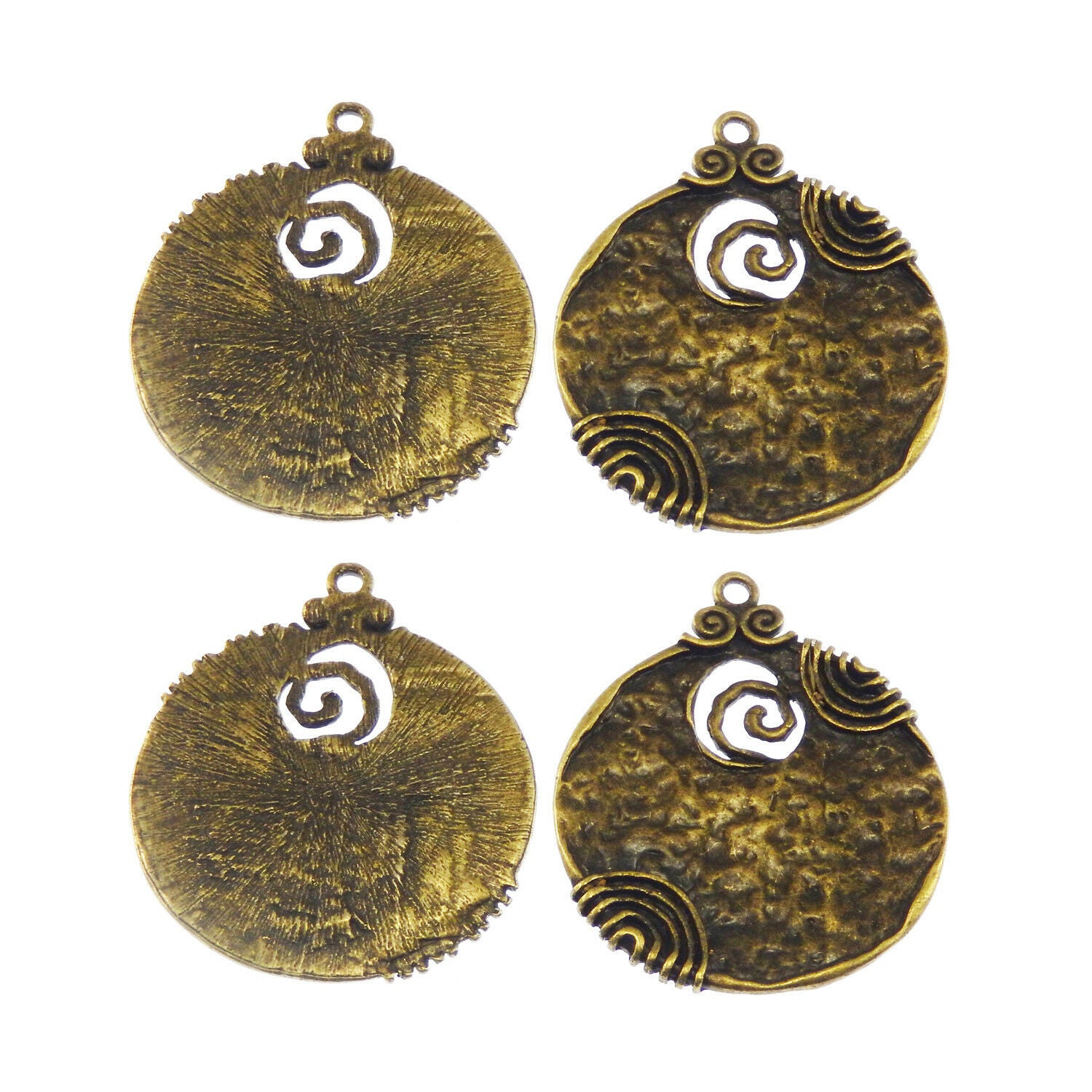 6 pcs Antiqued Bronze Alloy Swirl Pendant Charm Alloy Jewelry Dangle 52*44*3mm