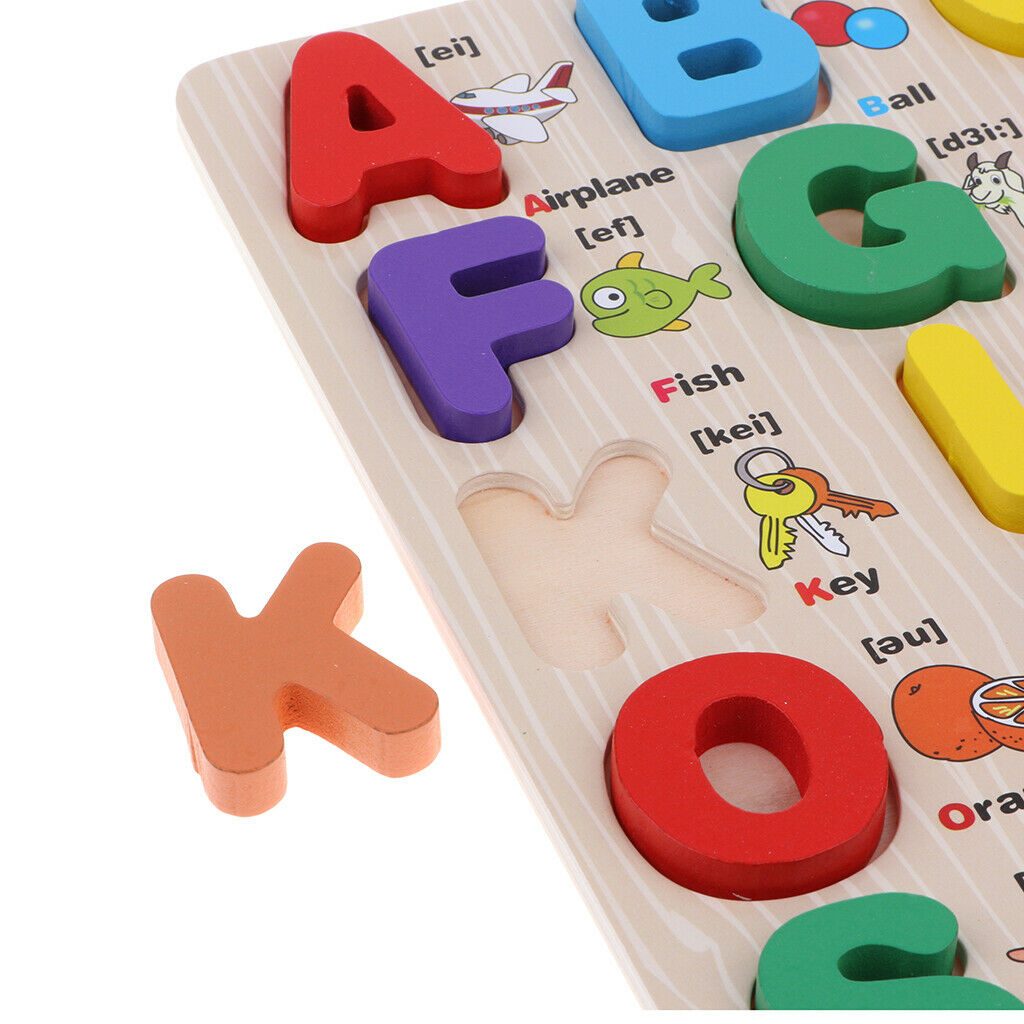 Wooden Alphabet Puzzle for Toddlers Chunky Size- Alphabet Puzzle Board Early