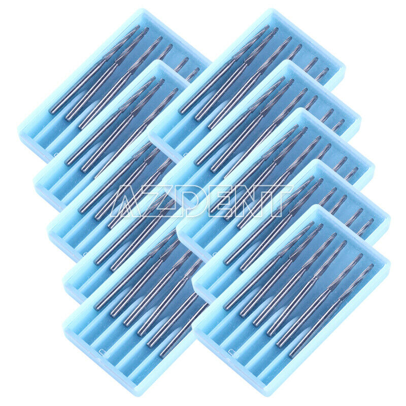 10 Kits Dental Surgical Bur FG Zekrya 28mm Carbide Bone Cutters Finishing Burs