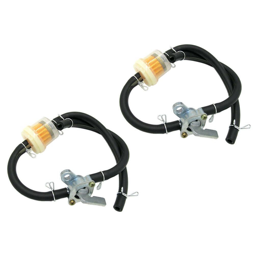 2x Replacement Motorbike Fuel Gas Oil Filter Line Petrol Pipe Hose Tap New