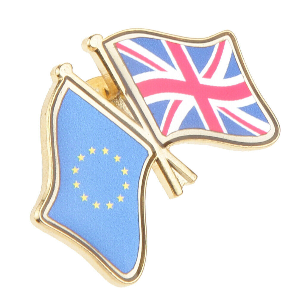 3cm Metal Pin Badge UK & EU Friendship