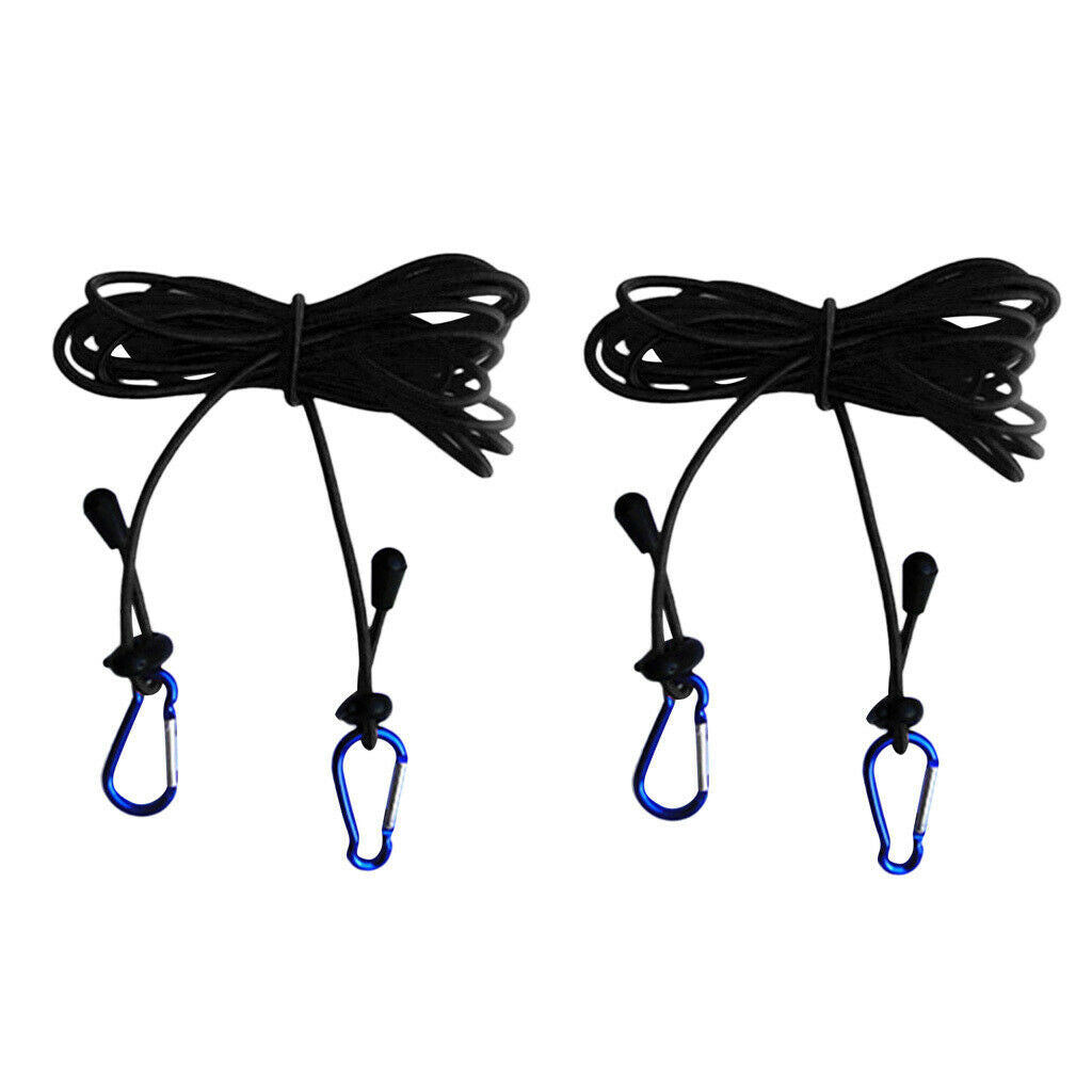 2pcs 12' 4mm Elastic Kayak Canoe Boat Tow Line