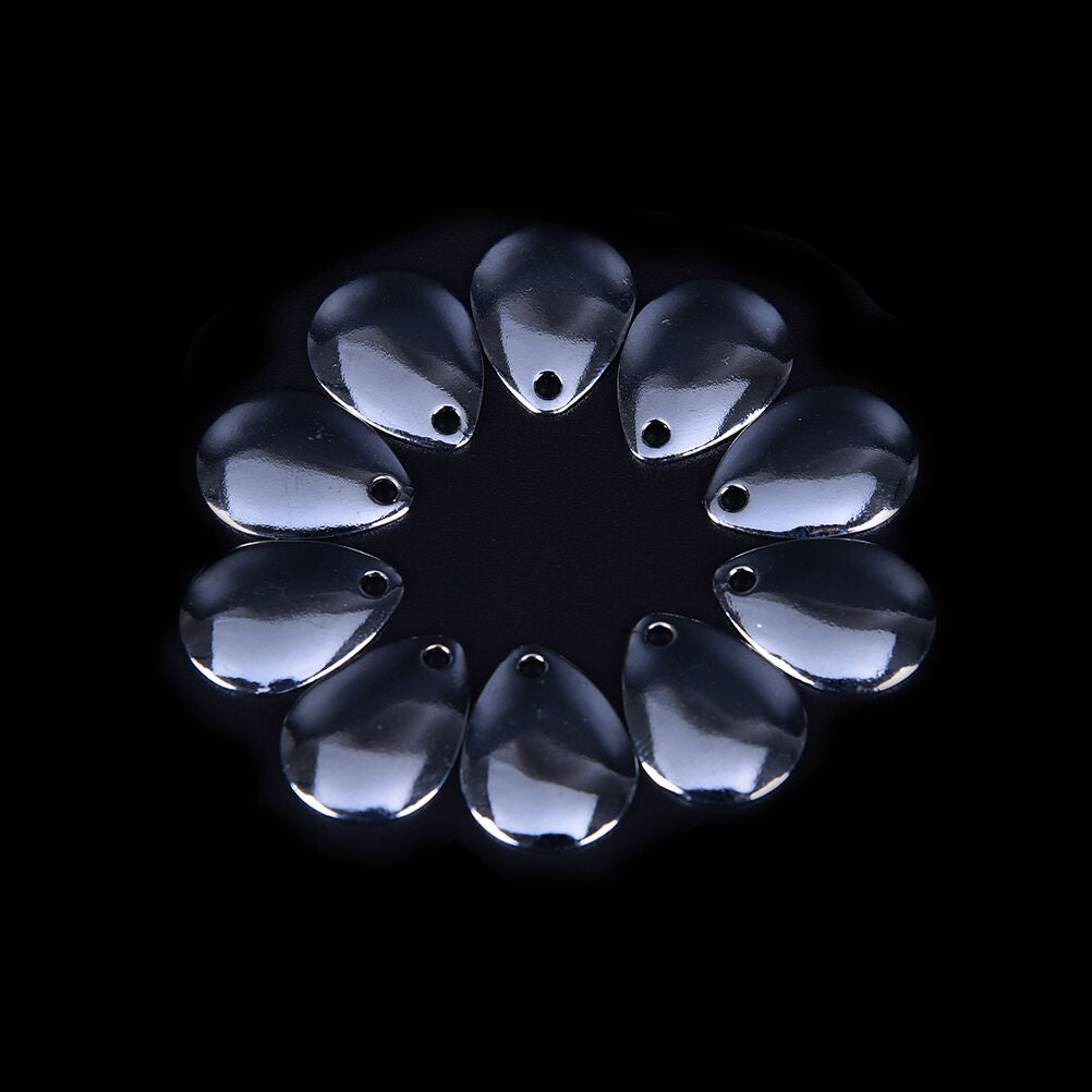10pcs Fishing Flattie Attractor Spinner Blades Smooth Nickel Spoons Plaice、 DD