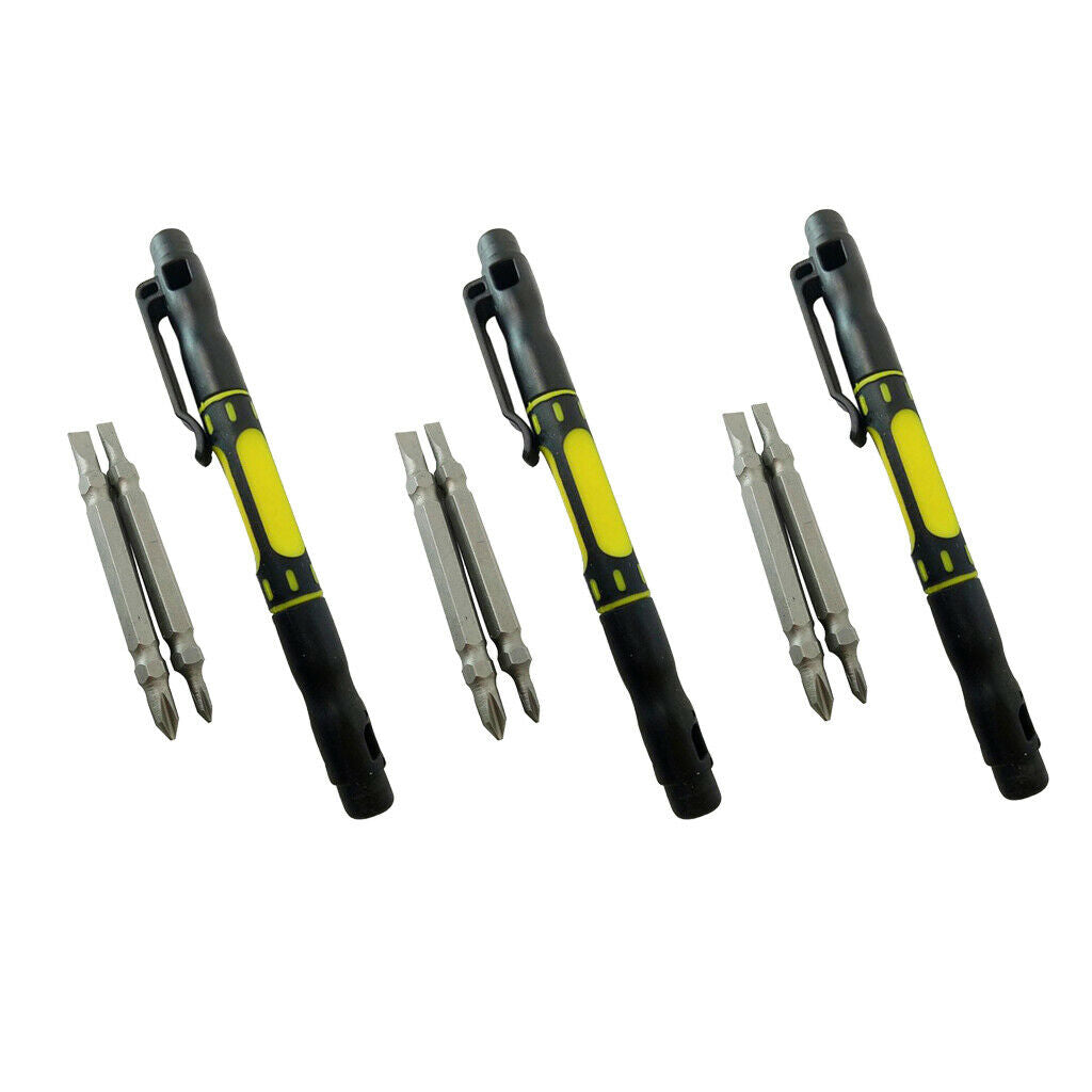 3pcs Steel 4 in 1 Bi-Material  Screwdriver Set Handy Repair Tools Kit