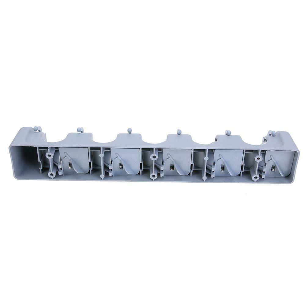 ABS Plastic Mop Holder Broom Organizer 5 Slots 6 Hooks Wall Mounted @