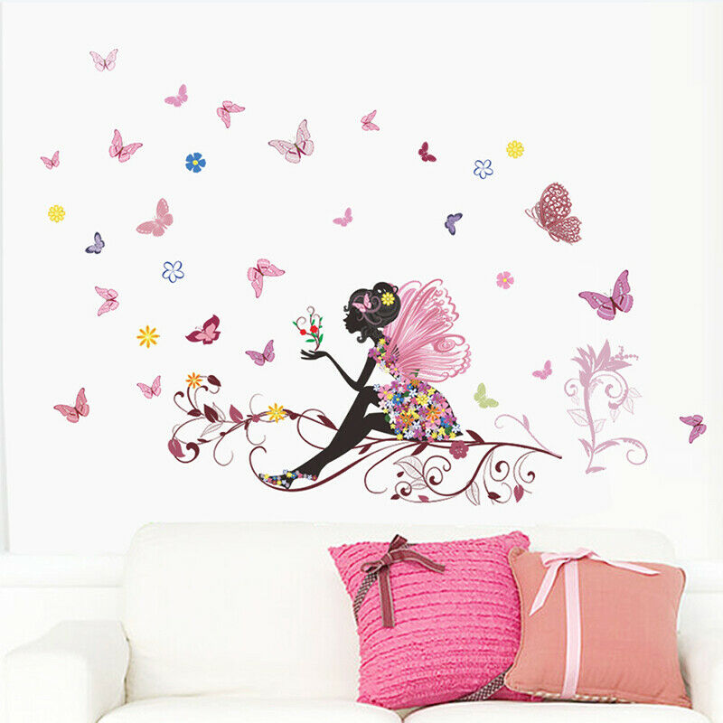 Butterfly Flower Fairy Wall Stickers For Kids Room Wall Decor Room Post.l8