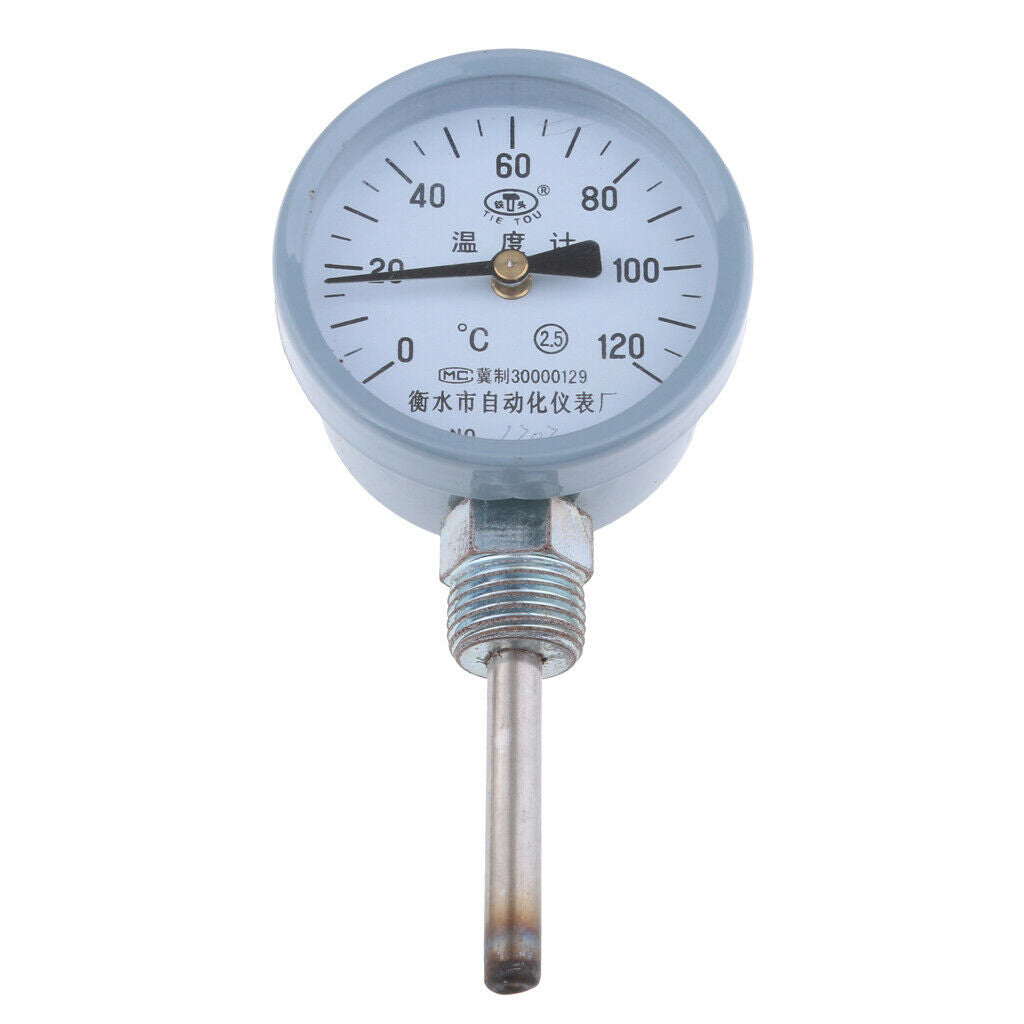 Industry Stainless Steel Pipe Dial Thermometer Bimetal Temperature Meter for
