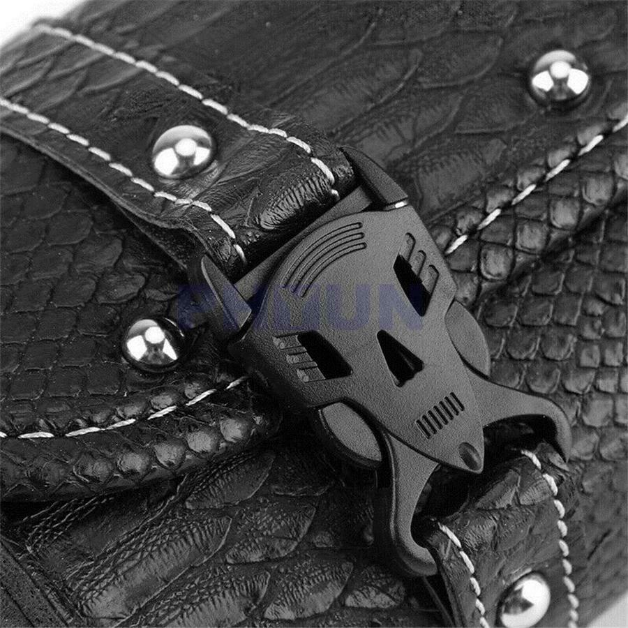 1pc Black PU Leather Motorcycle Saddle Fork Roll Barrel Tool Bag Weatherproof