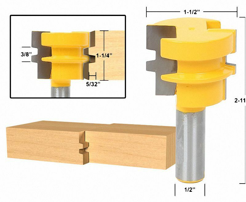 5 Pcs Tongue & Groove Mortising Router Bit Set - 1/2" Shank [M1]